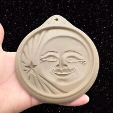 Hartstone Pottery 1977 Celestial Moon Cookie Mold Clay Vintage Marked 5.5”Wide picture