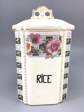 Vintage Grell Czech Canister Rice Czecho-Slovakia Victorian Kitchen Floral picture