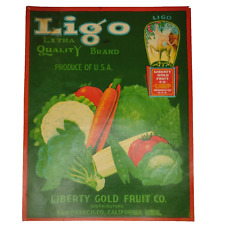 Liberty Gold Crate Label 30s-LIGO Fruit Co. 9