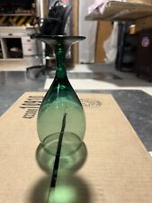 Vintage Green Wine Glass W/ Gold Trim picture