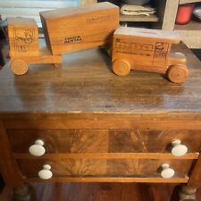 Vintage 1984 Toystalgia, Inc. 2-piece Wooden Ryder Rental Truck Bank w/ Plug picture