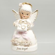 Vintage Giftcraft Japan June Angel Wedding Rings Porcelain Figurine MCM picture
