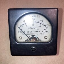 COLES ELECTRONIC CORP.  PANEL METER DC VOLTS 0-60  DC MIL.  0-2 FROM HAM RADIO picture