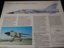 NEAT ~ Dassault-Breguet Mirage F1 Military Jet Plane Aircraft Profile Data Print picture