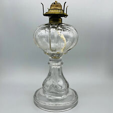 Antique EAPG Clear Glass Oil Lamp Serrated Loop P&A Co of Waterbury, Conn. USA picture