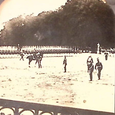 1898 POTSDAM GERMANY GERMAN SOLDIERS ON PARADE A S CAMPBELL STEREOVIEW Z1556 picture