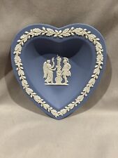 4” blue heart shaped candy dish Wedgewood Made In England picture