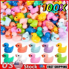 100PCS Mini Colorful Resin Ducks Miniature Resin Ducks Tiny Duckies Decor Gift picture