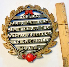 Vintage Cast Iron Trivet with Humorous saying picture