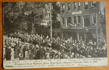 home team winning hand hose race Firemen's Muster, 1906, Webster MA postcard picture