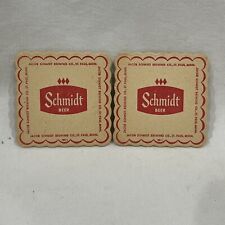 V2- NOS Pair of 1955-60 Jacob Schmidt  Beer Coaster's St. Paul, Minn picture