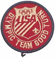 Boy Scouts Of America Patch USA Olympic Team Good Turn Embroidered Badge Vtg picture