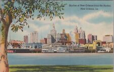 c1930s Postcard Louisiana, New Orleans ~ Skyline Steamer Docked 5917c4 picture