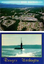 2~4X6 Postcards Bangor, WA Washington  NAVAL SUBMARINE BASE/HOMES & USS JACKSON picture
