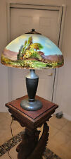 Handel Reverse Painted Landscape Tall Trees Lamp picture