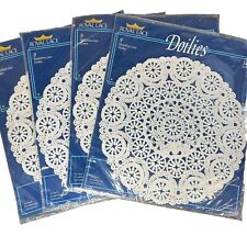 Vtg NEW (36 Count) Royal Lace White Medallion Paper Lace Doilies Round USA picture