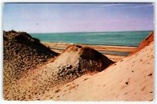 SCENIC VIEW OF SAND DUNES COAST OF CAPE COD POSTED 1953 CHROME POSTCARD picture