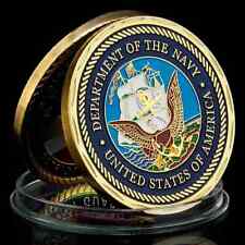 US Navy Challenge Coin Golden Shellback Crossing The Line Military Veteran Gift picture