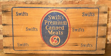 Antique Swift’s Premium Corned Beef  - Canned Meats - Wooden Crate Shipping Box picture