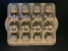 Nordic Ware Cast Aluminum Holiday Teacakes Cakelet Pan Mold 3 Cup Non-stick USA picture