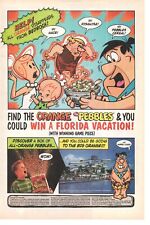 1998 FLINTSTONES Fruity Pebbles Cereal Contest Promo PRINT AD WALL ART - FRED picture