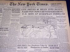 1942 JUNE 26 NEW YORK TIMES - AXIS DRIVES 60 MILES INTO EGYPT - NT 1543 picture