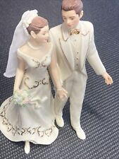 9in LENOX JUST MARRIED BRIDE & GROOM FIGURINE Topper Porcelain Gift Wedding picture