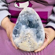 7.63LB Natural Beautiful Blue Celestite Crystal Geode Cave Mineral Specimen 616 picture