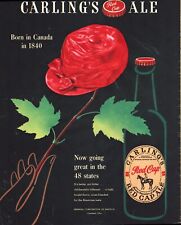 1947 Carling's Ale Red Cap Vintage Print Ad A36 picture