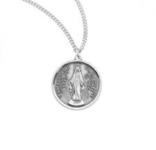 Round Contemporary Miraculous Sterling Silver Medal Size 0.9in x 0.8in picture