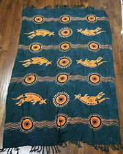 Australian Kangaroo Beach Towel Scarf Tribal Australia Body Wrap Vintage 60X43 picture