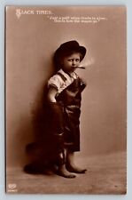 c1912 RPPC Studio Postcard Kid w/ Sleeves Rolled Up Dressed Like Worker Rhyme picture
