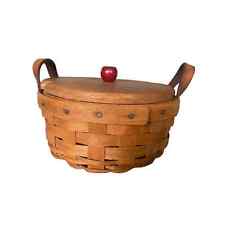 Longaberger 6' Basket with Leather Handles, Lid & Insert picture