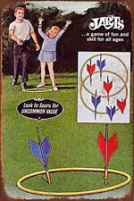  Gran Cartel De Chapa De Aluminio 1969 Jarts Lawn Darts Game Vintage L picture
