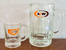 Two (2) Vintage A&W Root Beer Glass Mugs 3-1/4