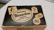 VINTAGE 1950s Universal Stewardess Folding Steam Travel Iron 1675 w/ Box picture
