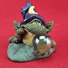 Small Majestic & Mystical Hand Crafted Clay Frog Figurine - Signed picture