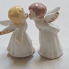 Vintage Christmas Bone China Kissing Angels By Treasure Masters  picture