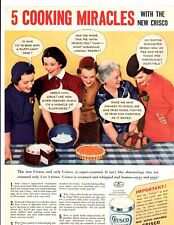 1937 Print Ad Crisco Super-Creamed 5 Cooking Miracles Women  Pie Cake Digestble picture