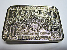 Hesston Silver Dealer Award 2015 NFR Cowboy Rodeo Adult Buckle, New picture