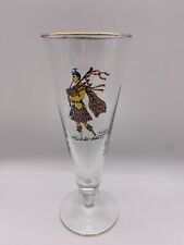 Vintage 50s Libbey Scottish Highlander Stemmed Pilsner Glass Wallace Highlander picture