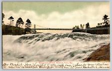 Rumford Falls, Maine ME - Suspension Bridge - Vintage Postcard - Posted 1906 picture