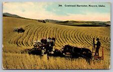 Postcard Combined Harvester, Moscow, Idaho D9 picture