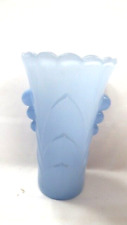 Vintage Jadeite Anchor Hocking Fire King Art Deco Flower Vase DELPHITE BLUE RARE picture