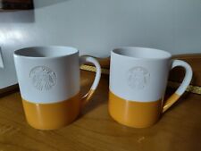 Starbucks 2014 Coffee Mug Orange White Siren Mermaid 14 oz New Logo 4