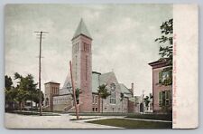 Postcard PA Warren Presbyterian Church Residential Street Pub A.A Davis Co J4 picture