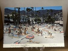 View of Crescent Beach, Avalon, Catalina Island CA Postcard Sun Bathing picture