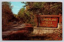 Cumberland Falls State Park KY Entrance Sign near Corbin KY Vtg Postcard View picture