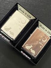 Zippo Oil Lighter Cat Double-Sided Design 2 Pieces CAT Made in 2022 2023 picture