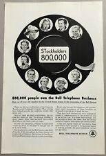 Vintage 1949 Original Print Advertisement Full Page - Bell Telephone 800,000 picture